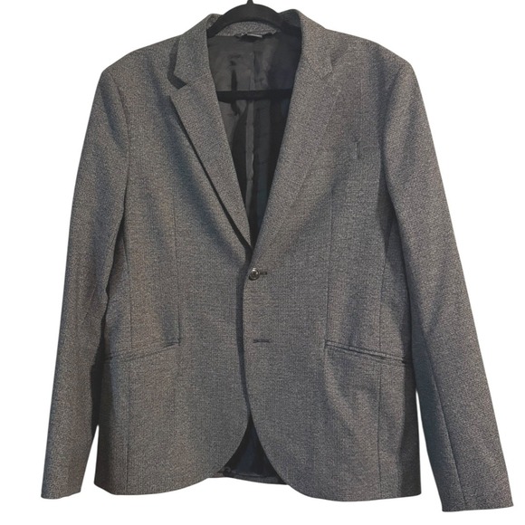 Armani Exchange Subtle Chevron Print Two Button Single Vent Suit Jacket 42 Reg